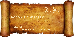 Korab Henrietta névjegykártya